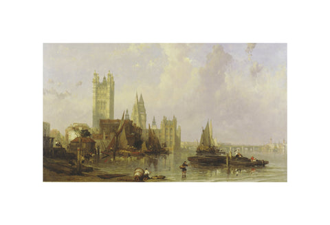 The Houses of Parliament from Millbank 19th century