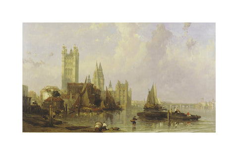 The Houses of Parliament from Millbank 19th century