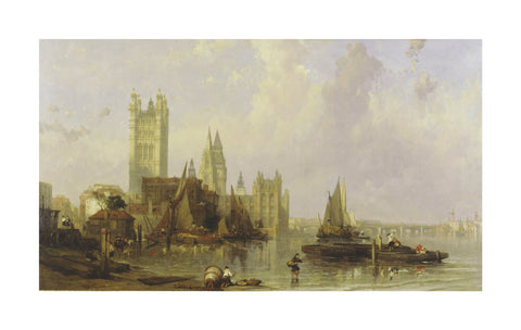The Houses of Parliament from Millbank 19th century