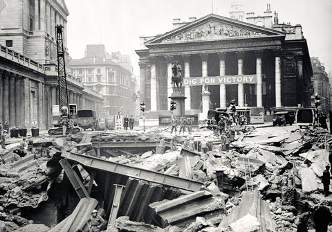 Bomb damage at the Bank Underground Station 1941