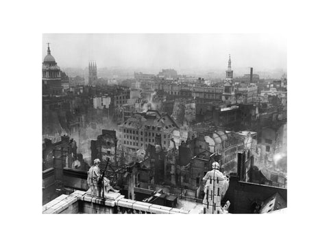 Bomb damage from St. Paul's towards Paternoster Row 1940