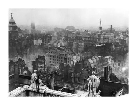 Bomb damage from St. Paul's towards Paternoster Row 1940