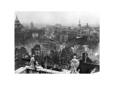 Bomb damage from St. Paul's towards Paternoster Row 1940