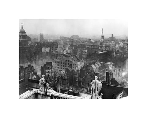 Bomb damage from St. Paul's towards Paternoster Row 1940