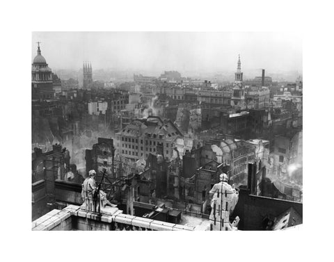 Bomb damage from St. Paul's towards Paternoster Row 1940