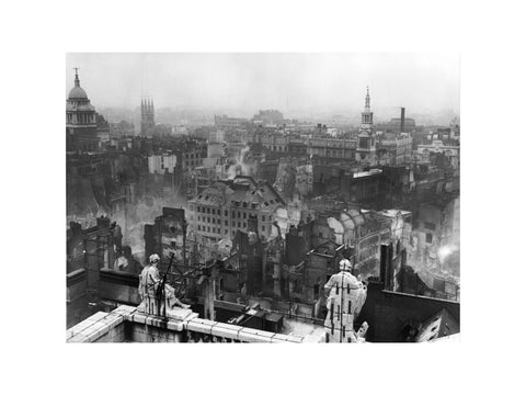 Bomb damage from St. Paul's towards Paternoster Row 1940
