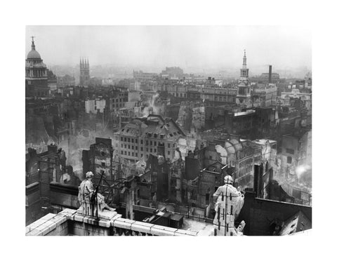 Bomb damage from St. Paul's towards Paternoster Row 1940