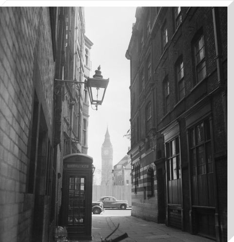 View of alleyway with houses of Parliament 20th century