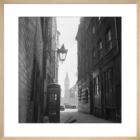 View of alleyway with houses of Parliament 20th century