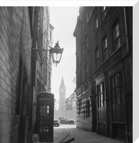 View of alleyway with houses of Parliament 20th century
