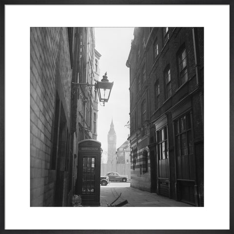 View of alleyway with houses of Parliament 20th century