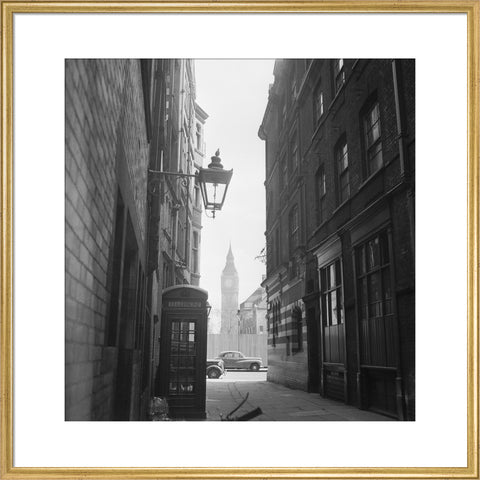 View of alleyway with houses of Parliament 20th century