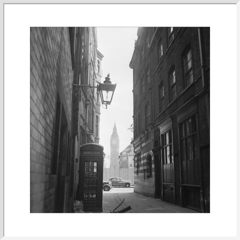 View of alleyway with houses of Parliament 20th century