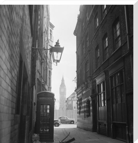 View of alleyway with houses of Parliament 20th century