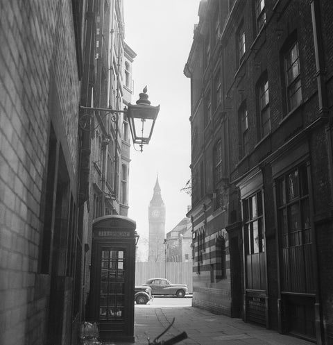 View of alleyway with houses of Parliament 20th century