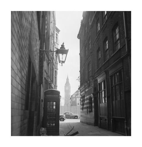 View of alleyway with houses of Parliament 20th century