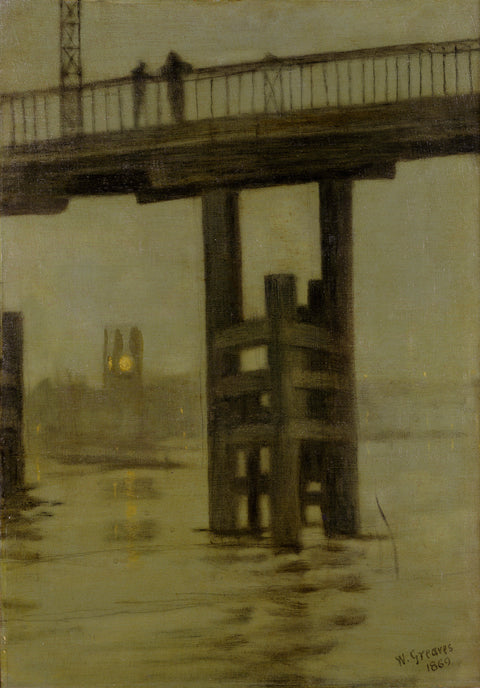 Battersea Bridge - Misty Moonlight 1869