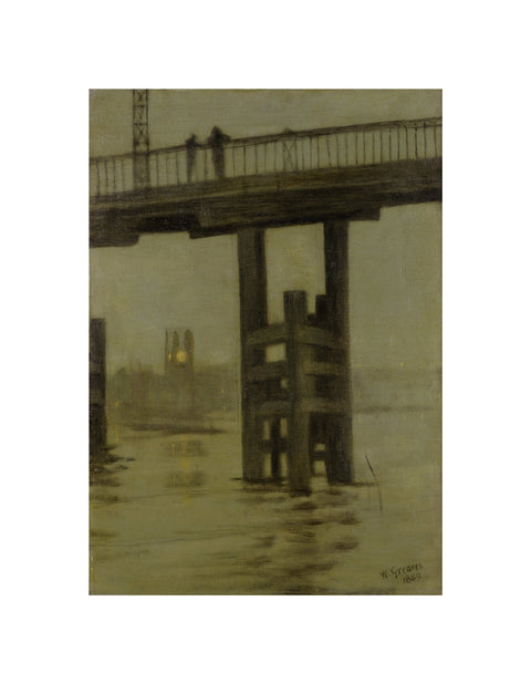 Battersea Bridge - Misty Moonlight 1869