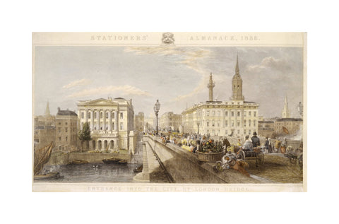 Entrance into the City by London Bridge 1836