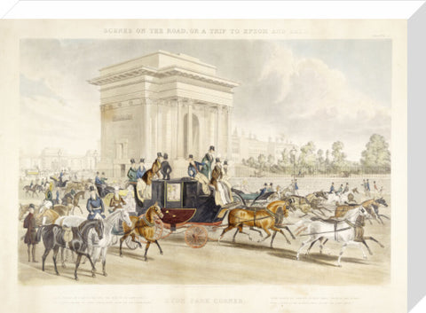 Scenes on the road or a trip to Epsom and back. Hyde Park Corner 1838
