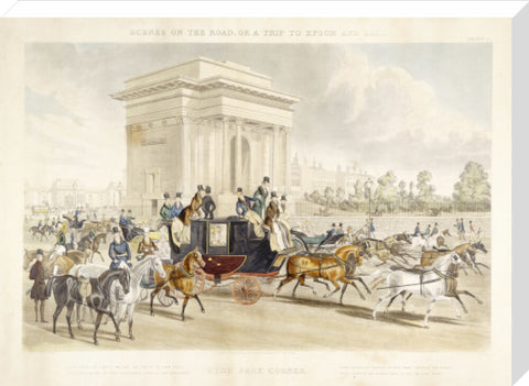 Scenes on the road or a trip to Epsom and back. Hyde Park Corner 1838