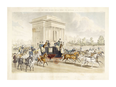 Scenes on the road or a trip to Epsom and back. Hyde Park Corner 1838