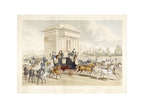 Scenes on the road or a trip to Epsom and back. Hyde Park Corner 1838