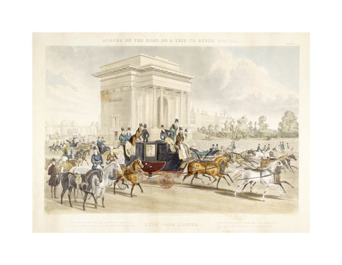 Scenes on the road or a trip to Epsom and back. Hyde Park Corner 1838