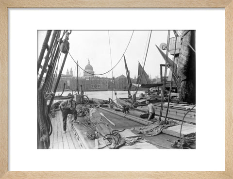 Sailing barge at Greenmoor Wharf Bankside 20th century