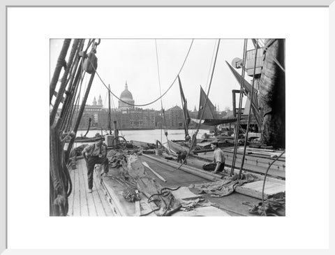 Sailing barge at Greenmoor Wharf Bankside 20th century