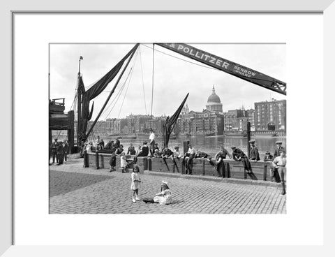 City waterfront from Benbow Wharf Bankside 20th century