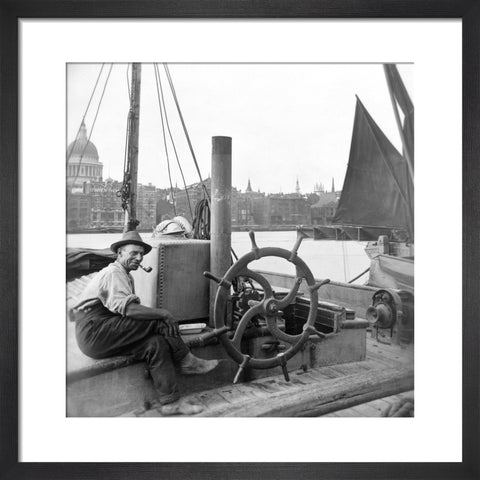 Sailing barge at Greenmoor Wharf rubbish depot Bankside 20th century