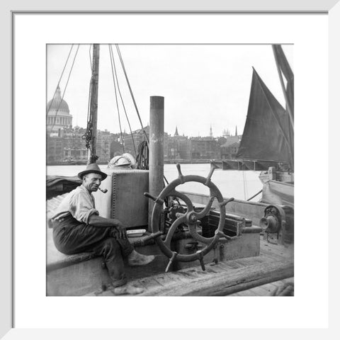 Sailing barge at Greenmoor Wharf rubbish depot Bankside 20th century