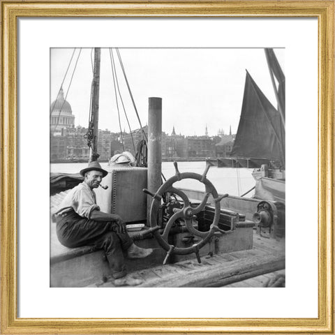 Sailing barge at Greenmoor Wharf rubbish depot Bankside 20th century