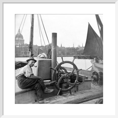 Sailing barge at Greenmoor Wharf rubbish depot Bankside 20th century