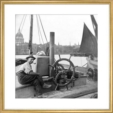 Sailing barge at Greenmoor Wharf rubbish depot Bankside 20th century