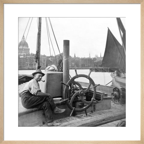 Sailing barge at Greenmoor Wharf rubbish depot Bankside 20th century