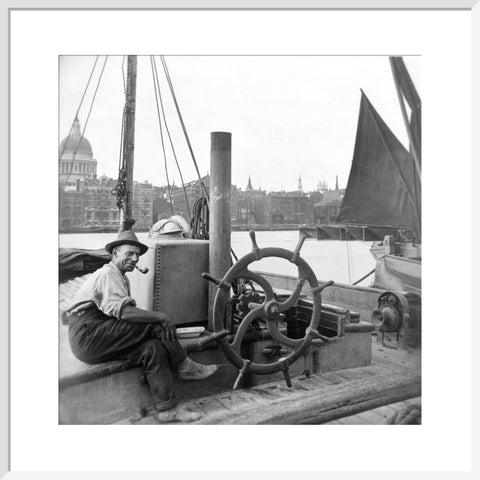 Sailing barge at Greenmoor Wharf rubbish depot Bankside 20th century