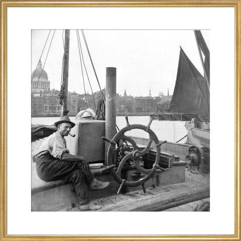 Sailing barge at Greenmoor Wharf rubbish depot Bankside 20th century