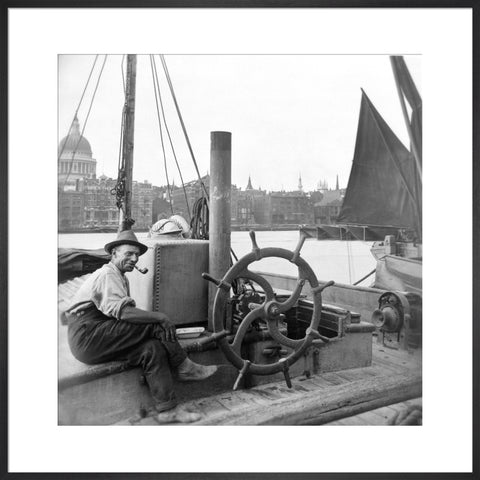 Sailing barge at Greenmoor Wharf rubbish depot Bankside 20th century