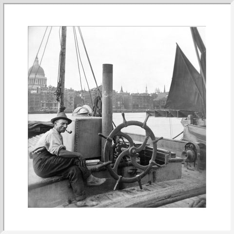 Sailing barge at Greenmoor Wharf rubbish depot Bankside 20th century