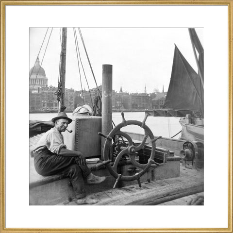 Sailing barge at Greenmoor Wharf rubbish depot Bankside 20th century