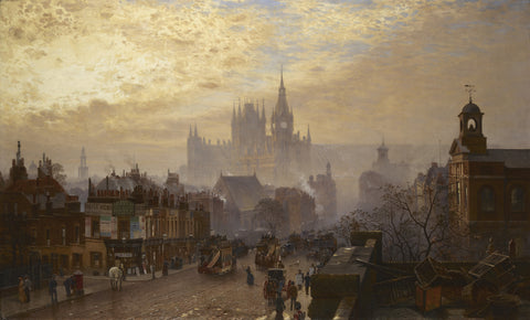 From Pentonville Road looking west evening 1884