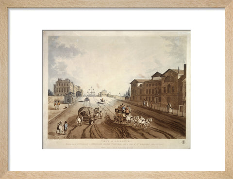 Entrance of Piccadilly or Hyde Park Corner Turnpike with a view of St George's Hospital 1797