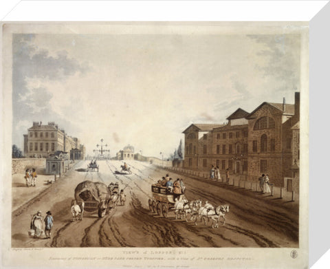 Entrance of Piccadilly or Hyde Park Corner Turnpike with a view of St George's Hospital 1797
