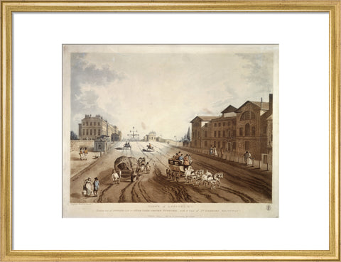 Entrance of Piccadilly or Hyde Park Corner Turnpike with a view of St George's Hospital 1797