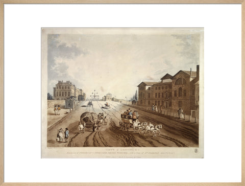 Entrance of Piccadilly or Hyde Park Corner Turnpike with a view of St George's Hospital 1797
