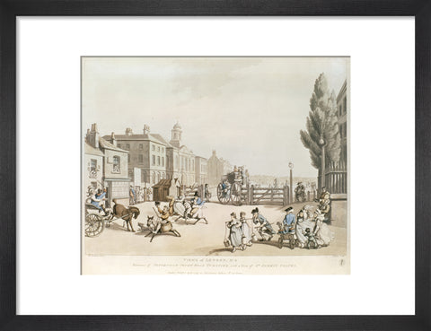 Entrance of Tottenham Court Road Turnpike with a view of St James's Chapel 1798