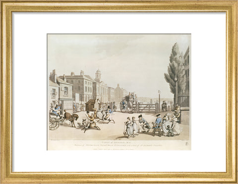 Entrance of Tottenham Court Road Turnpike with a view of St James's Chapel 1798