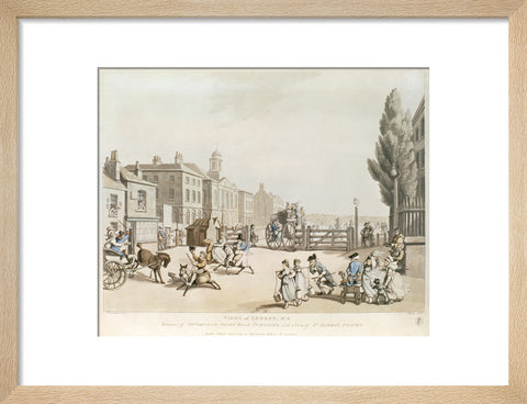 Entrance of Tottenham Court Road Turnpike with a view of St James's Chapel 1798